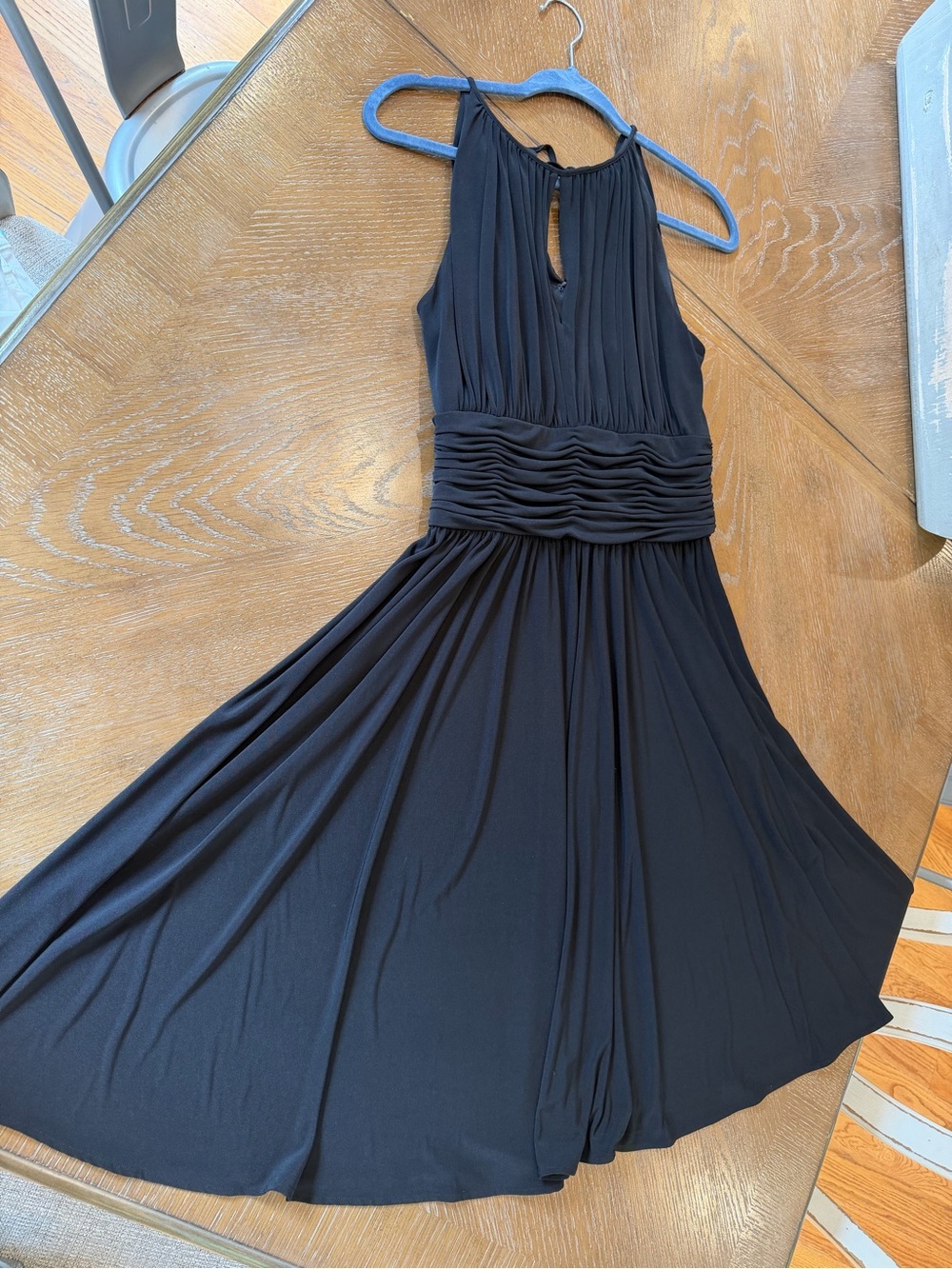 White House Black Market Black Halter Maxi Dress with Ruched Waist